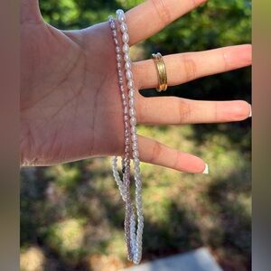 Brand new S925 baby freshwater pearls /Rice pearls necklace in White&Rose Color